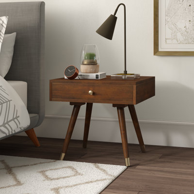 Bryceon Solid Wood End Table with Storage by George Oliver