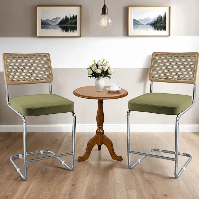 Ensemble de 2 tabourets Ivy Bronx, Vert