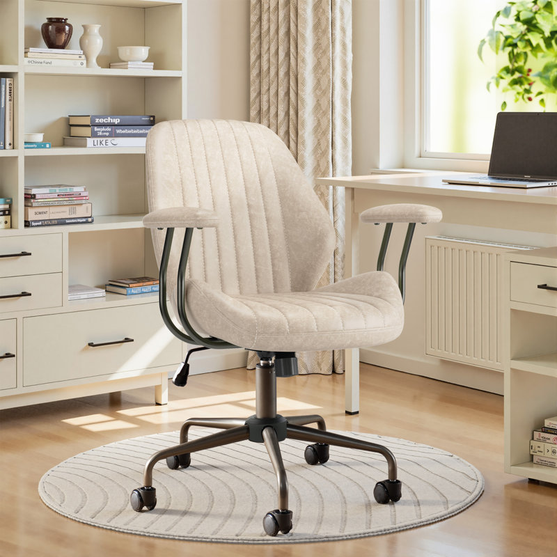 Chaise de bureau Kalysia, Blanc cassé