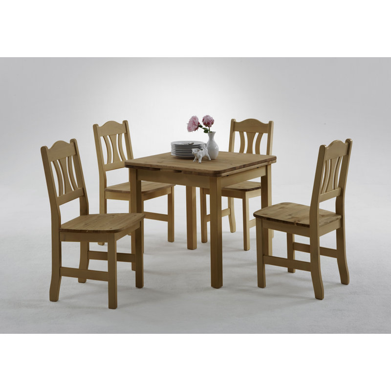 Southsea Extendable Pine Solid Wood Dining Table, Leach-coloured, H74 x L77 x W104cm