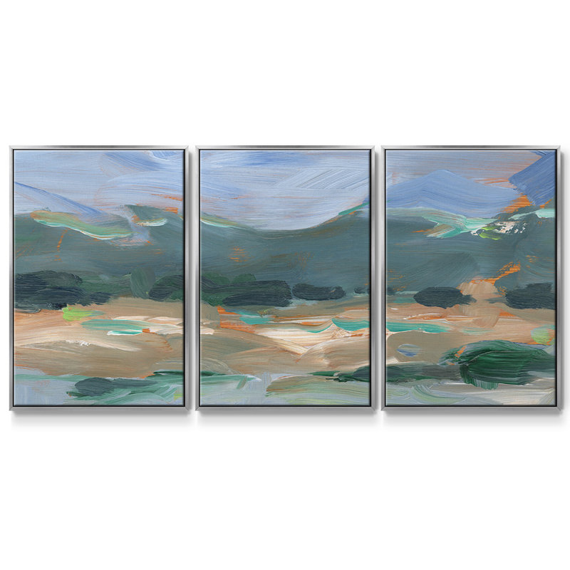 Painter's Composition Study VIII - Toile encadrée à pièces multiples_2813941C, Argent, H 40 po x l 78 po x P 2 po