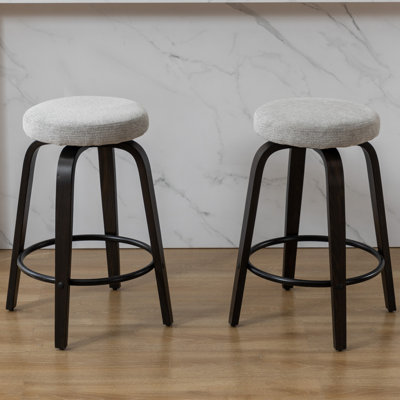 Kaidynn Swivel Counter & Bar Backless Wood Stool by George Oliver