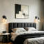 Applique murale 1 lumière noir mat Mateo avec abat-jour en verre transparent-303354683