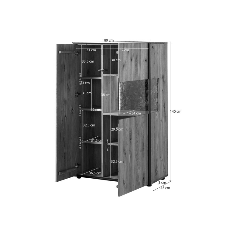 STARNBERG 89cm Solid Wood Sideboard