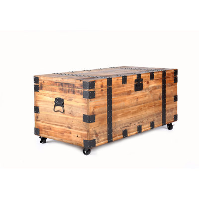 Rectangular Coffee Table with Solid Wood Table Top