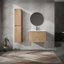 Meuble-lavabo mural avec lavabo et armoire latérale, portes à fermeture douce, armoire combinée