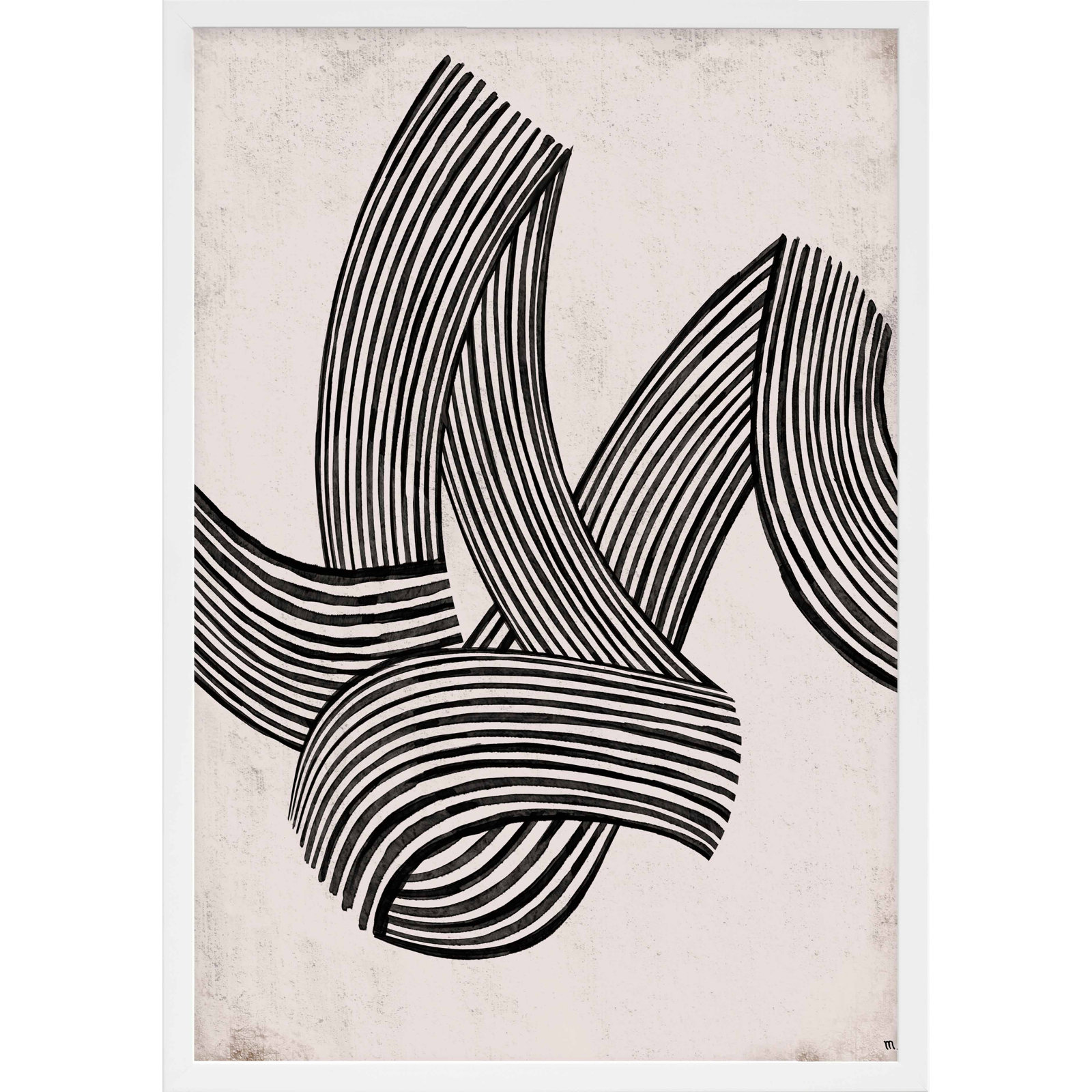 Neilsen "Linework 5" Print, 20" H x 14" W x 1.25" D, White Framed