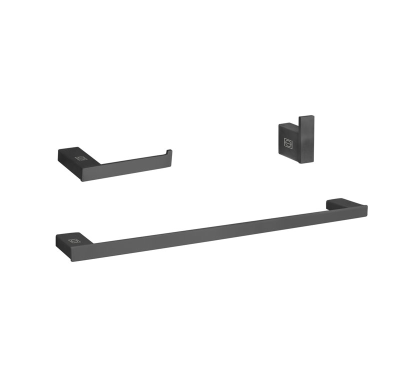 Sofia 3 - Piece Bathroom Hardware Set, Matte Black