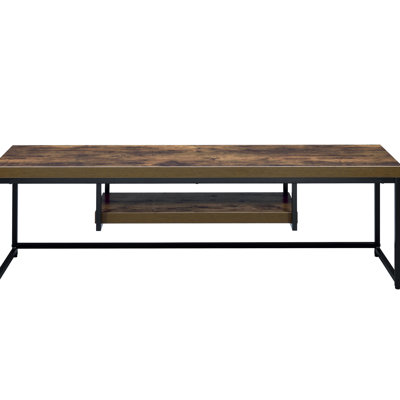 Rustic Tv Stand With Weathered Oak And Black, Fits Up To 60-Inch Tvs Industrial-Style In Black For Entertainment Area