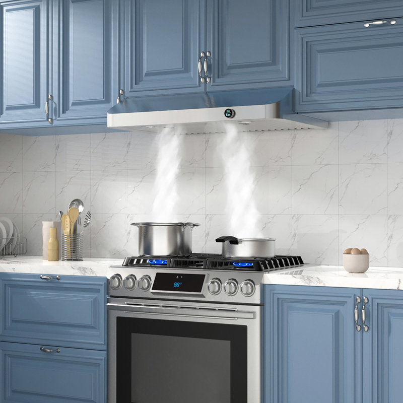 36 in. 900 CFM Ducted Under Cabinet Range Hood With 3-Way Venting, 4-Speed,LED Lights And Knob Control In Stainless Steel