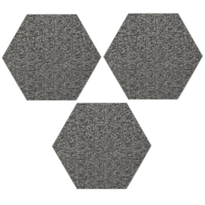Ensemble de tapis intérieur / extérieur en nylon touffeté à la machine à motif géométrique gris
