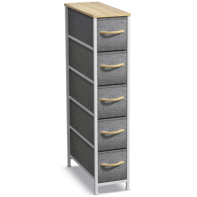 Commode étroite à 5 tiroirs Sorbus, Beige