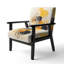 Chaise avec accoudoirs rembourrée Asian Art