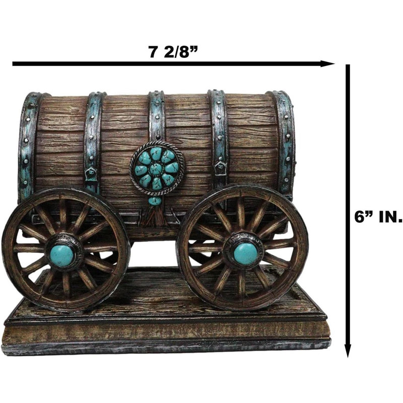 Figurine rustique wagon couvert en fausse charrette