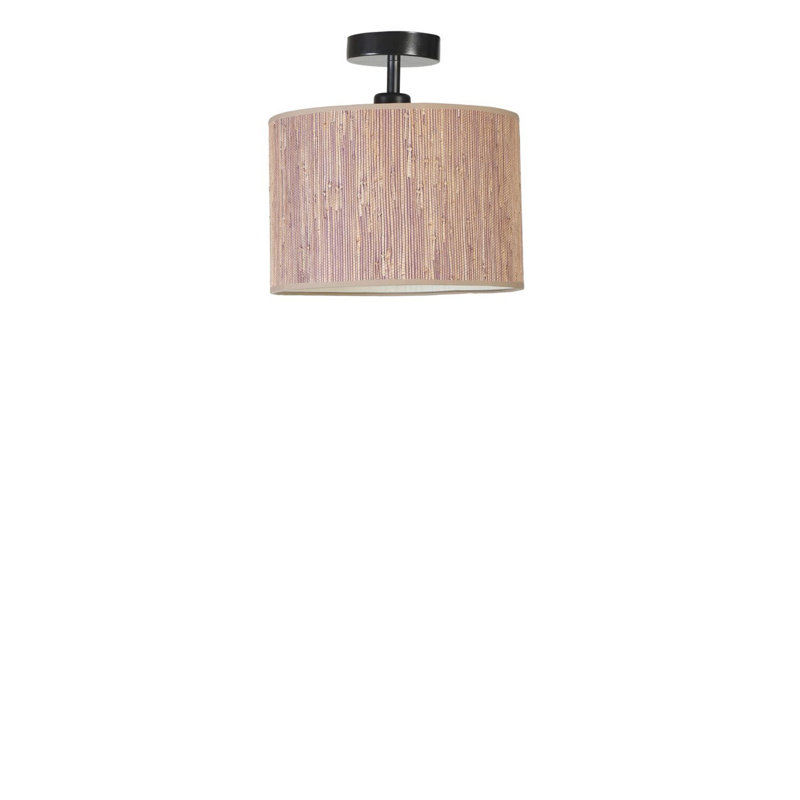 Lustre élégant en métal avec capuchon en bambou, 11,8 po de diamètre x 11,8 po de hauteur | Douille E27, 40 W maximum | Design élégant brun et noir | Parfait pour les salles à manger, les espaces de vie et les décors modernes | Certifié IP20