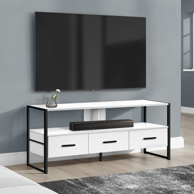 Tv Stand, Console, Media Entertainment Center, Storage Drawers, Living Room, Bedroom, Metal, Contemporary, Modern