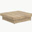 Table basse carrée en placage de bois avec plateau coulissant en grain de bois naturel 39,4 po