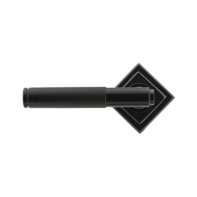 Brompton Lever on Rose Set (Square), Black