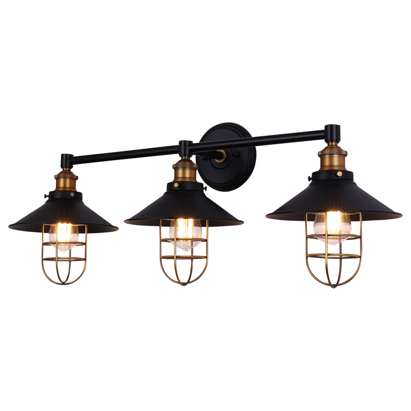 Sikes 3 - Light Dimmable Vanity Light, Satin Brass