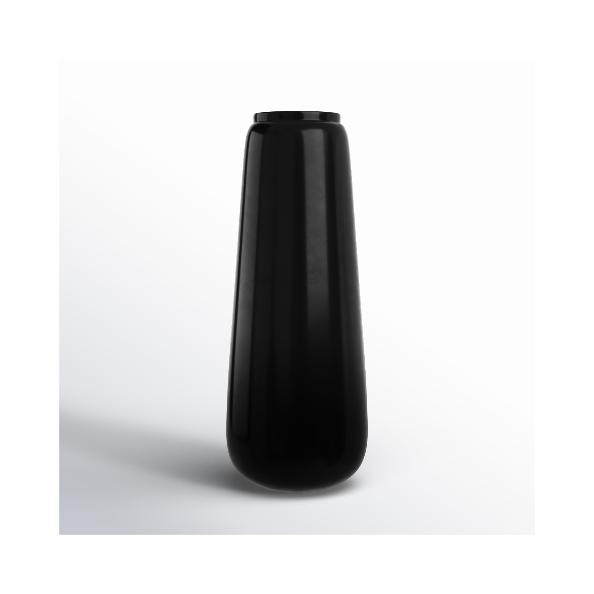Mabe Iron Floor Vase, 40" H x 15" W x 15" D, Black
