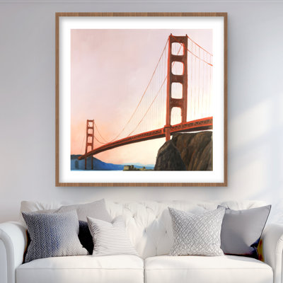 Coucher de soleil sur le pont Golden Gate - reproduction encadrée