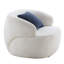 Fauteuil de chambre à coucher confortable - pivotant avec accents bouclés, rond blanc pour les petits espaces, le salon, l'espace de lecture, l'accent dans la lecture, le salon et le club-620332848
