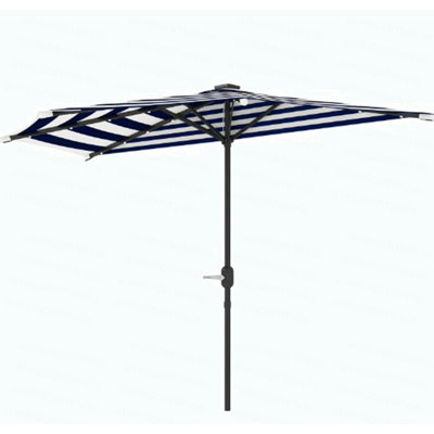UPF 30+ Small Balcony Umbrella,Half Umbrella Outdoor Patio Umbrella,Vented Half Patio Umbrella With Crank Ribs, Porch Umbrella