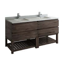 Caitlan Solid Wood Freestanding Bathroom Shelves