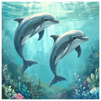 Dolphins Underwater Scene Comforter