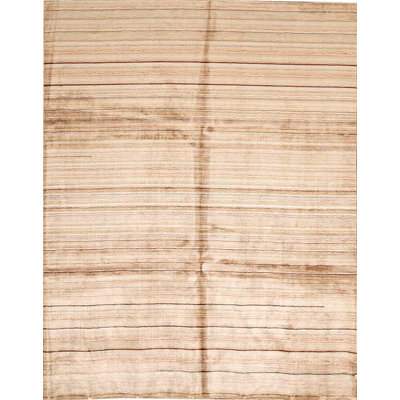 Tapis beige noué à la main de haute qualité