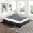 King Mattress Foundation With Black Metal, Textured Fabric Cover, 12 Slat Support, 8.5" Tall, Easy Assembly Process Foundation: Installation , 700lb Weight Capacity, Bedroom Accessory-826426982