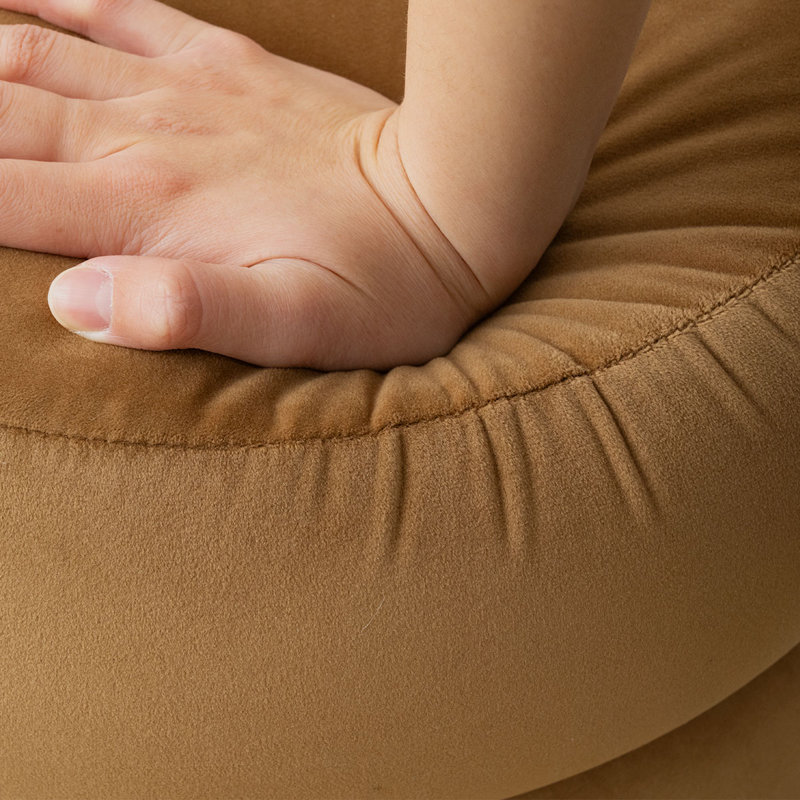 Repose-pieds moderne en velours avec rangement, Chameau