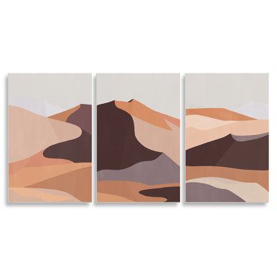 «Desert Sand Dunes Beige Brown Abstraction» par Annie Warren - ensemble d'impression d'art graphique