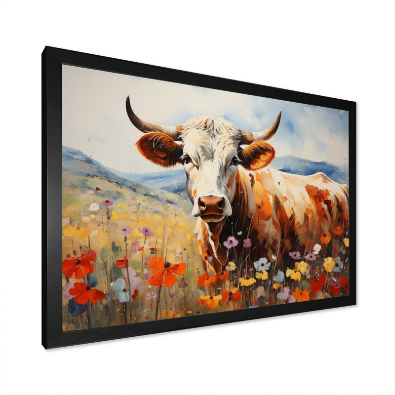 «Cow Natures Symphony II», reproduction sur toile, H 34 po x l 44 po x P 1,5 po, Cadre simple noir