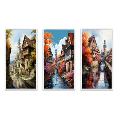 «Allemagne Bavarian Charm», 3 pièces sur toile