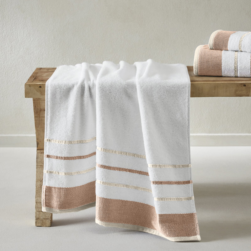 Deanthony Luxury Cotton Decorative, Dusty Rose/Cappuccino, Bath Sheets - 2 Pack