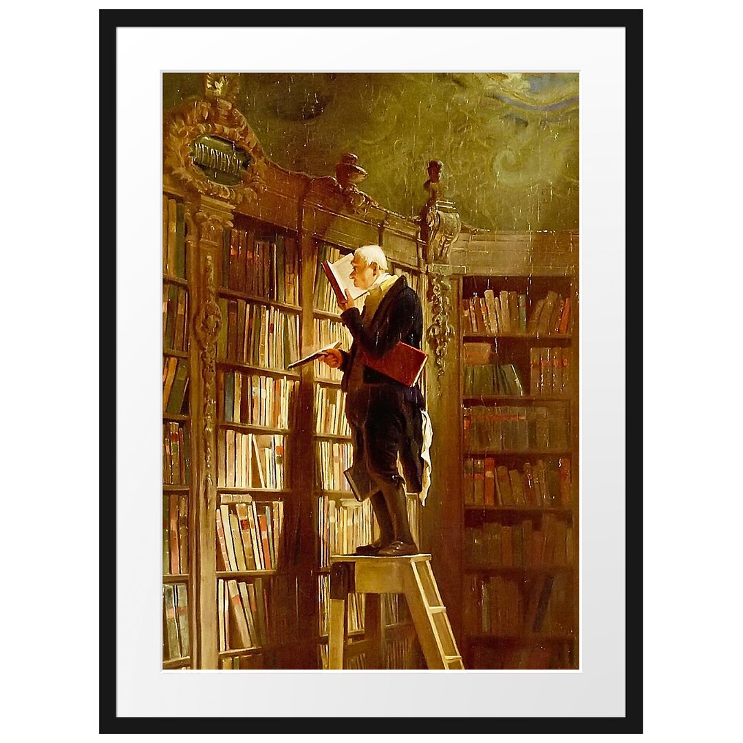 Gerahmter Kunstdruck The Bookworm von Carl Spitzweg