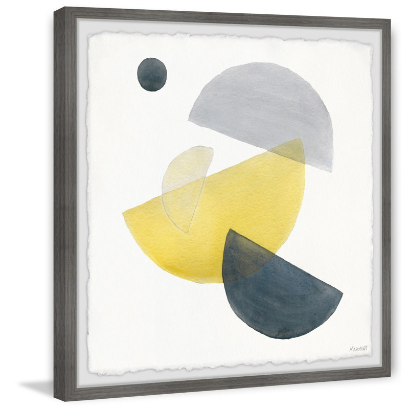 Half Moons - Single Picture Frame Painting, 41cm H x 41cm W x 3.81cm D