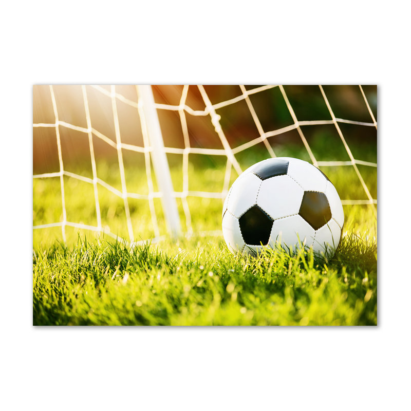 Ball In The Goal - No Frame Print on Canvas