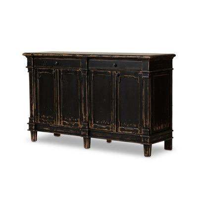 Marjorie 4 Door Sideboard-Distressed Black