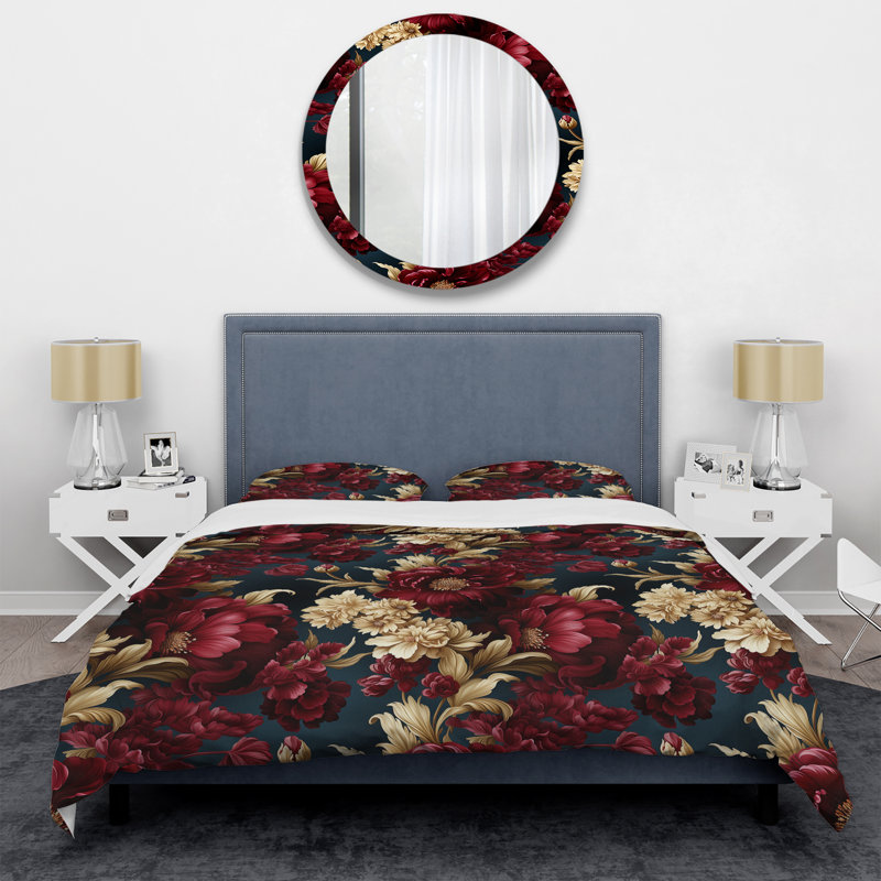 Ensemble de housse de couette Renaissance Revival Victorian Pattern - Floral, Housse de couette pour très grand lit et 2 très