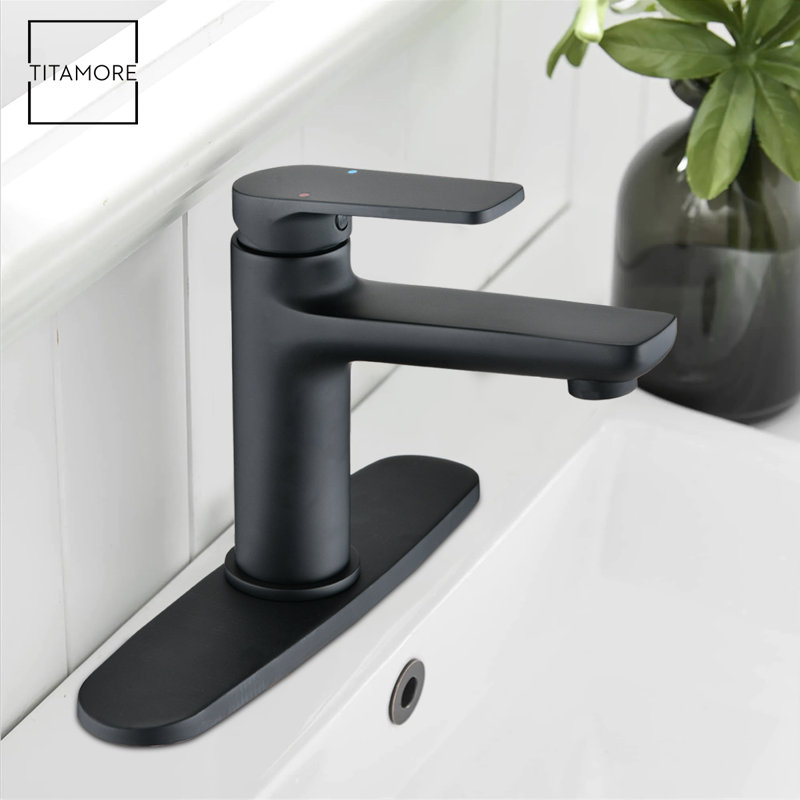 Robinet moderne noir mat pour lavabo de salle de bain