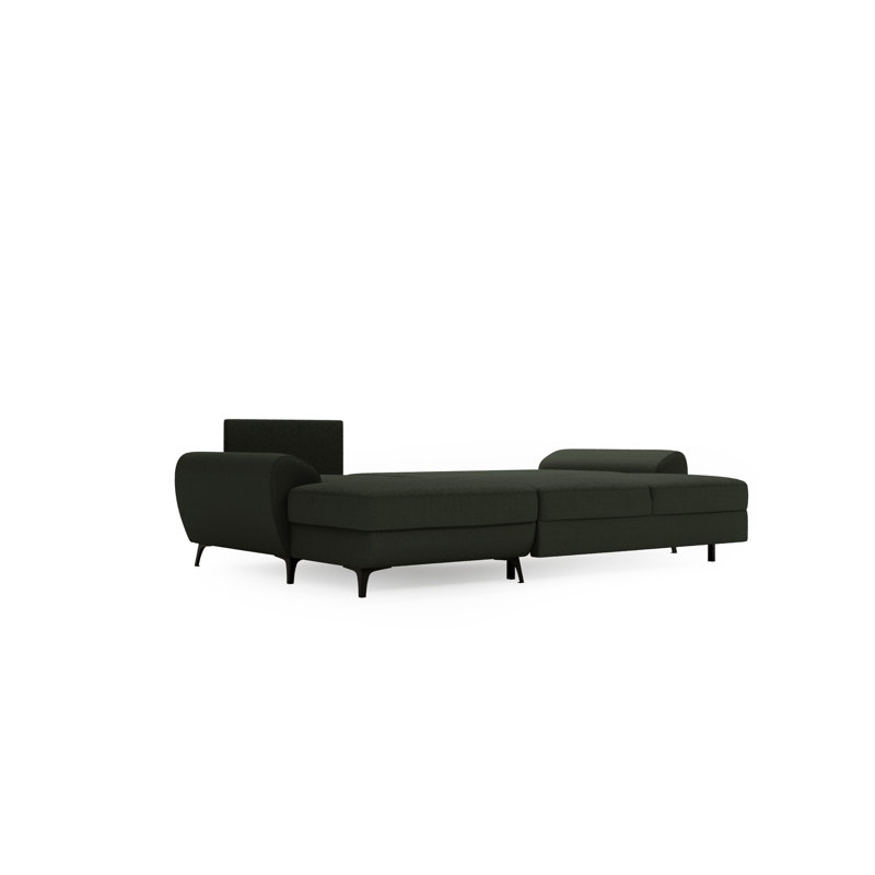3 Seater Sofa Bed, Green, Left Hand Facing