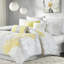 Literie pour grand lit - coton taupe / imprimé jaune / coton 3 jolis coussins décoratifs Jupe de lit 15 po Regal-122457266-122457267