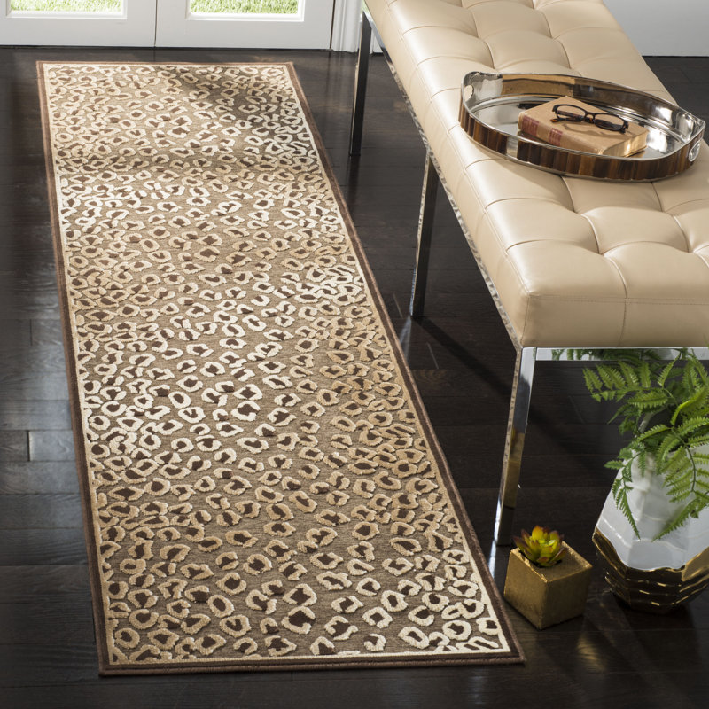 Avera Animal Print Chenille Hand Woven Area Rug, Rectangle 66 x 244 cm