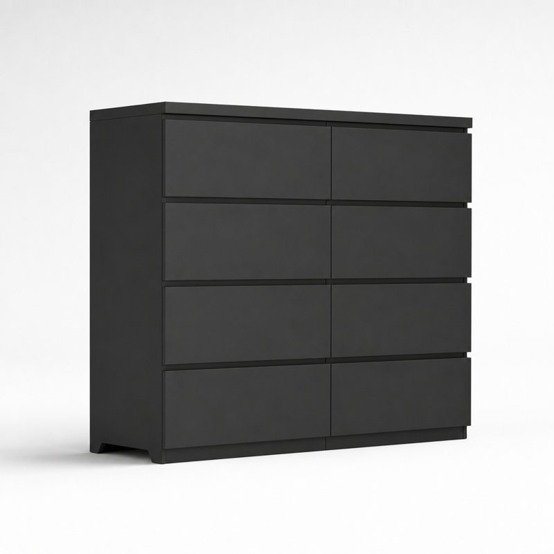 8 Drawer Tall Dresser Storage Chest, Spacious Wooden Drawer Organizer Unit with Sturdy Construction, Freestanding Storage Furniture