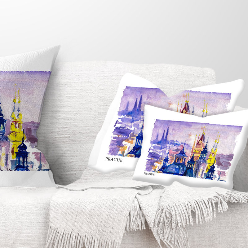 Coussin Cityscape Prague, Rectangulaire, 12 po x 20 po