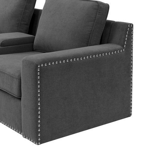 Wade Logan® Upholstered Home Theater Seating with Cup Holder & Reviews ...