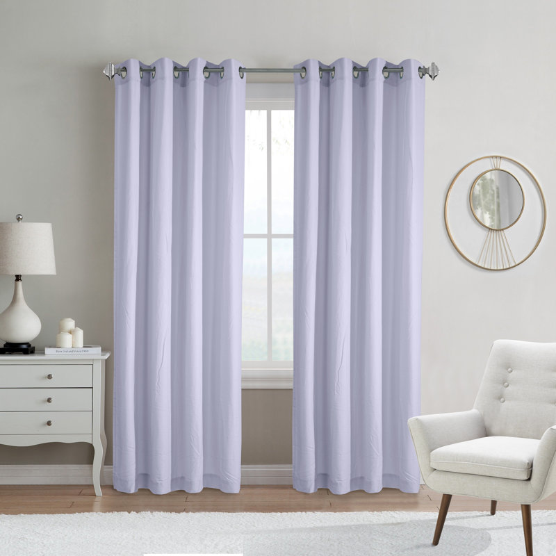 Panneau de rideau simple semi-diaphane avec œillets Philipsberg, L 52 po x L 63 po, Lavande
