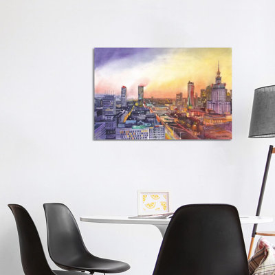 Sunset In Warsaw - Wrapped Canvas Print